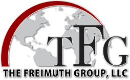 TFG logo with globe and red arc.